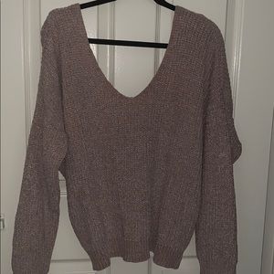 Sweater with cross back deep V